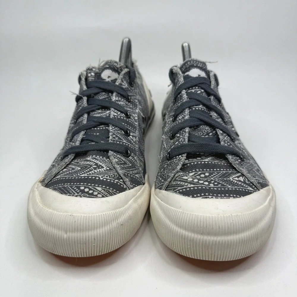 Rocket Dog Jazzin Sneakers Womens 9 Grey Tribal Print Canvas Raw Hem Low Top